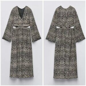 NWOT Zara Snake Print Dress Size Large